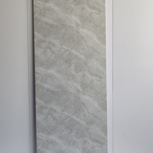 Panel de Pared <span class=keywords><strong>para</strong></span> Ducha de PVC con Acabado Mármol Gris Hormigón de 1/1.2m, Panel Decorativo <span class=keywords><strong>para</strong></span> Baño de Alta Calidad, Impermeable y con Protección UV - Product Image 1
