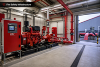 Ensemble de pompes à incendie verticales multi-étages conformes à la norme NFPA20, pompe centrifuge à double alimentation rouge pour l'approvisionnement en eau industriel