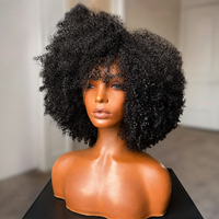 Perruque 100% Cheveux Humains Bouclés Courts 4C Afro Kinky avec Texture 4C et Ligne de Cheveux Naturelle, Sans Colle, Pas Cher