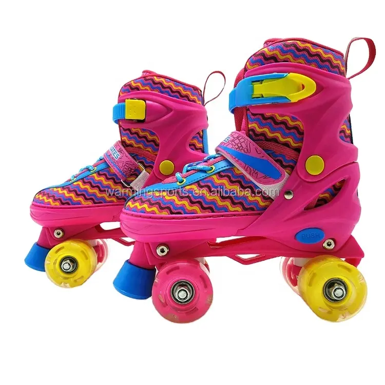 Patins roller com 4 rodas ajustáveis, skates de rolo quad para crianças