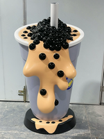 Sculpture de modèle de tasse de café de magasin de dessin animé de vente chaude pour des décorations de centre commercial
