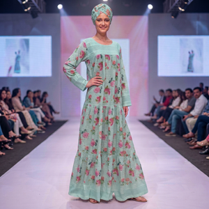 Premium Digital Print <b>African</b> Floral Maxi Dress Loose Fit Women Rayon Long Sleeve Breathable Ethnic Clothing Wholesale Suppliers - Product Image 1
