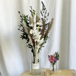 Getrockneter Blumenstrauß Kleines Schilf kombination sset Kaninchens chwanzgras Pampas gras für Wohnkultur Hochzeits dekoration