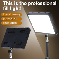 Panneau LED de studio à température de couleur 2800-7000K, 12 pouces, réglable, alimenté par USB, éclairage d'appoint, trépied de 1,8 m, CRI>85