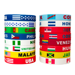 Bracelet en silicone avec logo personnalisé, drapeau national, bracelet en caoutchouc pour match de football, événement sportif, fournitures pour fêtes, cadeaux personnalisés - Product Image 1