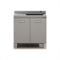 Meuble de cuisine en acier inoxydable 304, unité de cuisson domestique, armoire de rangement pour cuisine rurale, idéal pour petites maisons, style minimaliste et moderne