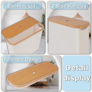 Toilet Paper Storage <b>Basket</b> with Lid Bathroom Organizer Free Standing Toilet Paper Holder for up to 9 Mega Rolls - Product Image 3