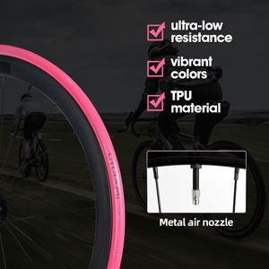 Ciclami 30g Rosa TPU Cámara de Aire para Bicicleta 700x25/28/30/32C Neumático Interior de Carretera con Válvula Francesa Tamaños 45mm 65mm 85mm - Product Image 6
