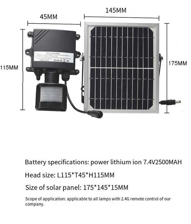Solar Tri-Proof Light with Remote Control - 50W LED Lamp