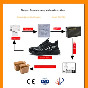 Chaussures de sécurité anti-perforation et anti-choc en stock, légères, respirantes, résistantes à l'usure, pour le travail prolongé sans fatigue - Product Image 2