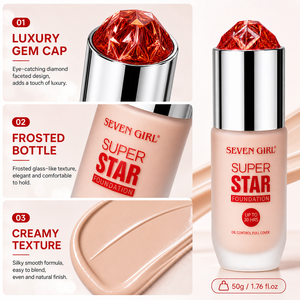 SEVEN GIRL Özel Marka Süper Kapatıcı BB Krem Fondöten SPF 50 Yağ Kontrolü 30 Saat Kalıcı Yüz Bazı - Product Image 6