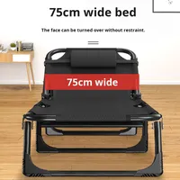 Lit de Sieste Portable Individuel en Métal, Tissu Oxford 600D, Design Moderne, Idéal pour Personnes Âgées, Convient au Bureau, Sûr et Confortable, 70% Plus Grand