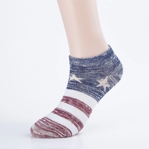 Retro Five Pointed Star Men's Ankle Socks Color Block Striped Breathable Sweat Absorbing Casual Socks - Product Image 5