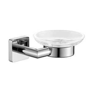 Set Moderno di <span class=keywords><strong>Portasapone</strong></span> da Parete in Ottone Cromato con <span class=keywords><strong>Portasapone</strong></span> in Vetro Trasparente per <span class=keywords><strong>Doccia</strong></span> - Product Image 1