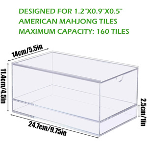 Caja de Almacenamiento de Mahjong de Acrílico Premium al por Mayor |   Caja Organizadora de Fichas de Juego Apilables Transparente con Bandeja Extraíble y Diseño Resistente - Product Image 4
