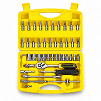 Ensemble d'outils à cliquet HEHE avec douilles à embouts, accessoires d'extension, étui de transport, acier S2, garantie de 3 ans