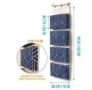 새로운 코튼 캔버스 4 포켓 벽에 문 뒤에 스토리지 가방 교수형 캐비닛 식료품 교수형 주최자