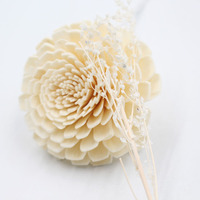 Sola de chrysanthème décoratif diffuseur de fleurs en bois fleurs en bois avec des bâtons de fibre