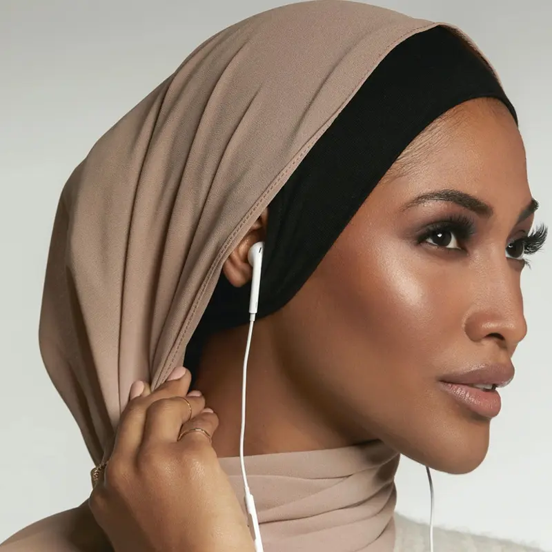 Nova camisa com buraco para orelha hijabs, lenço interno redondo para mulheres, hijab turbante