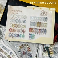 VENDEENI – Kit de vernis gel platine 30 couleurs, super brillant, réfléchissant, à paillettes, UV LED, à retirer par trempage, pour manucure en salon