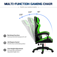 Chaise de jeu de course PC ergonomique à dossier haut Nouvelle chaise élévatrice en cuir synthétique avec appui-tête pour ordinateur Gamer