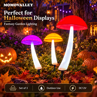 Lumière LED 3D en forme de champignon MOMOVALLEY, décoration de jardin pour Halloween, éclairage fantastique pour Halloween, décoration pour jardin hanté, parc à thème