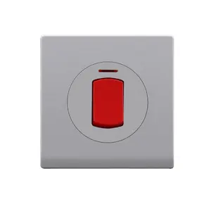 British Standards EU/UK Boiler Switch BS Compatible ultra thin plastic High power switch socket 20A Water Heater Switch