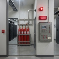 Système d'alarme incendie avec sirène motorisée et signal lumineux d'avertissement, détecteur de fumée et de chaleur pour la protection des bâtiments en cas de catastrophe