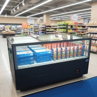 Congélateur coffre à grande capacité avec vitrine super transparente et affichage profond, type îlot