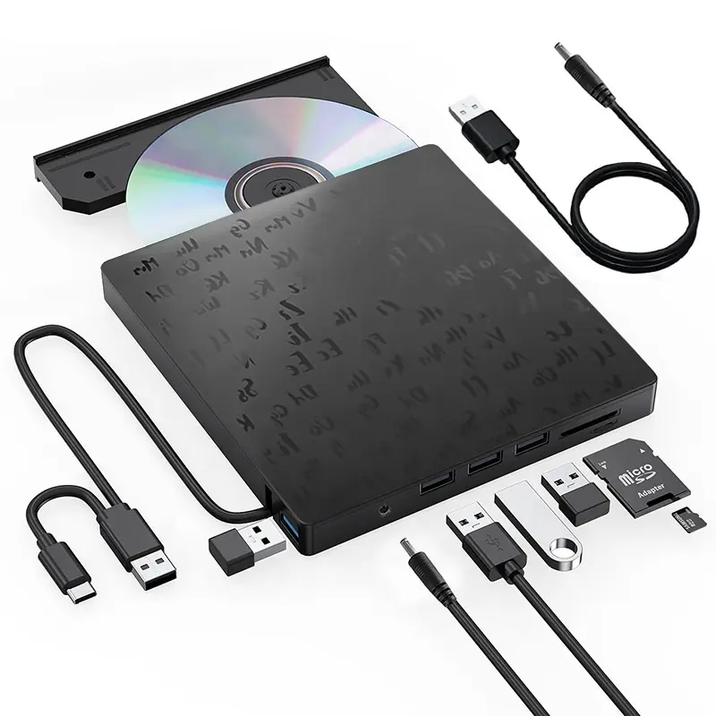 ที่ดีที่สุดราคาแล็ปท็อป 8 In 1 USB3.0 ภายนอกไดรฟ์แสงเครื่องเขียน DVD USB Slim CD DVD +/- RW Burner ไดรฟ์แสงใหม่ในกล่อง