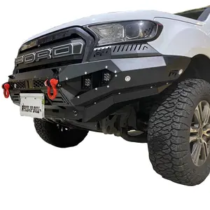 BUMPER <span class=keywords><strong>2021</strong></span> Ranger <span class=keywords><strong>Hilux</strong></span> NP300 Dmax Triton BLACK Powder Coat Material Q235 Acero Pajero Parachoques delantero Tacoma 2019 Parachoques delantero - Product Image 1
