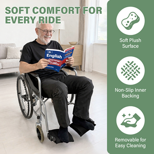Coussin de repose-pieds pour fauteuil roulant, coussin en mousse pour pédale, sangles réglables, coussin de soulagement pour personnes handicapées, personnes âgées, utilisateurs de fauteuil roulant - Product Image 5