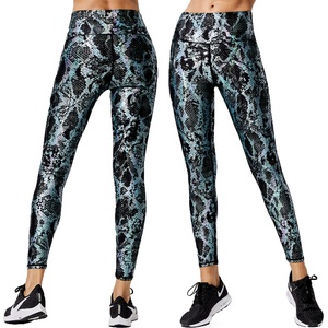 Women's Custom High Waist Gym Workout Yoga Pants Elastic Waist Trainer Scrunch Butt <strong>Snake</strong> <strong>Print</strong> <strong>Leggings</strong> Butt Lifting Effect - Product Image 5