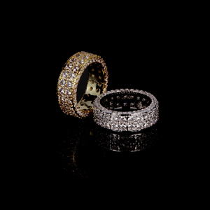 סיטונאי ראפר סִגְנוֹן תכשיטי היפ הופ גברים נשים Iced Out Gra Certificate Moissanite Brass Gold Rings Cluster - Product Image 3