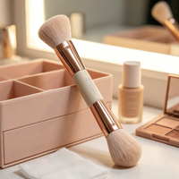 Pinceau de maquillage vegan rose professionnel, pinceau de maquillage de luxe pour fond de teint, personnalisé avec logo, adapté aux outils d'utilisation en salon