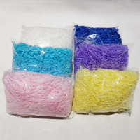 Papier froissé biodégradable coloré de 2 mm à 6 mm, raphia kraft, déchets de papier brillant, laminage brillant, feuille d'or, personnalisable, rembourrage pour boîte cadeau ou bonbons