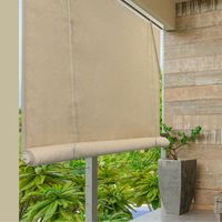 Persianas de Patio Horizontales Integradas Blancas de Tela y PVC con Diseño Liso