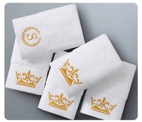 Ensemble de serviettes de bain, de visage et de toilette pour hôtel 5 étoiles, 100% coton blanc, logo personnalisé, linge de bain pour hôtel, serviettes de toilette