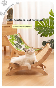 Papan goresan kucing kayu papan gores, tempat tidur gantung kucing tiang gores mainan latihan hewan peliharaan dengan alas Anti selip - Product Image 6