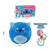 Mainan Bola Plush Tiup Lipat dengan Pompa Udara Manual, Mainan Hewan Kartun Boneka Tiup, Bola Pantul Plush untuk Bermain di Rumah