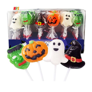 Piruletas de Halloween Venta directa del fabricante Calabaza espeluznante y palo de escoba de monstruo <span class=keywords><strong>verde</strong></span> Caramelo en caja con <span class=keywords><strong>sabor</strong></span> afrutado - Product Image 2