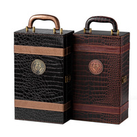 Boîte à whisky de luxe, bouteille de vin, collection d'alcool, présentoir, boîte à vin en cuir avec fermeture à glissière et ensemble de vin, vente en gros