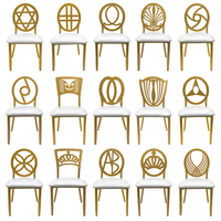 Chaise de mariage en fer blanc fantaisie, chaise en métal doré avec cristaux, chaise de mariage pour la mariée et le marié, pour la réception
