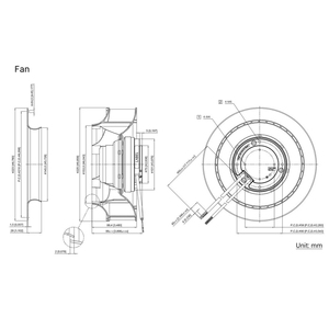 พัดลมดีทีล่า แบรนด์ใหม่ 230V 3000RPM 225มม. 180W 1.0A IP54 EC พัดลมแบบแรงเหวี่ยงสำหรับระบบทำความเย็นและกรองอากาศ - Product Image 2