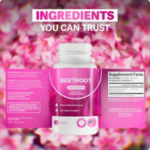 Estratto di barbabietola biologica Premium capsule da 1300mg-integratore di energia naturale e resistenza | Non ogm, verificato in laboratorio, fornitura di 30 giorni