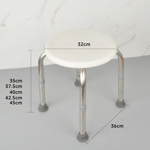 Chaise de douche Lida en acier inoxydable, hauteur réglable 32 cm x 35-45 cm, siège de salle de bain - Product Image 3
