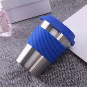 ถ้วยน้ำสำนักงานสแตนเลสกันความร้อนและป้องกันน้ำร้อนลวกซิลิโคน - Product Image 5