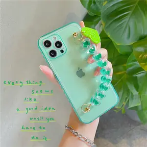Funda de teléfono suave con cadena y pulsera de corazón de amor, carcasa trasera para iPhone 12 Pro Max Mini 11 Pro Max XR X XS Max 7 8 Plus SE <span class=keywords><strong>2021</strong></span> - Product Image 1
