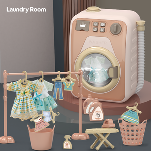 Jouets de maison de jeu pour enfants <span class=keywords><strong>Machine</strong></span> à <span class=keywords><strong>laver</strong></span> à tambour en plastique avec lumières et simulation de musique Appareils ménagers Jouets pour enfants - Product Image 6