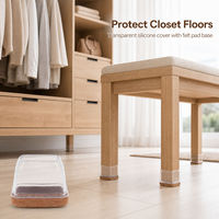 Capuchons de pieds de meubles en silicone transparent et en feutre